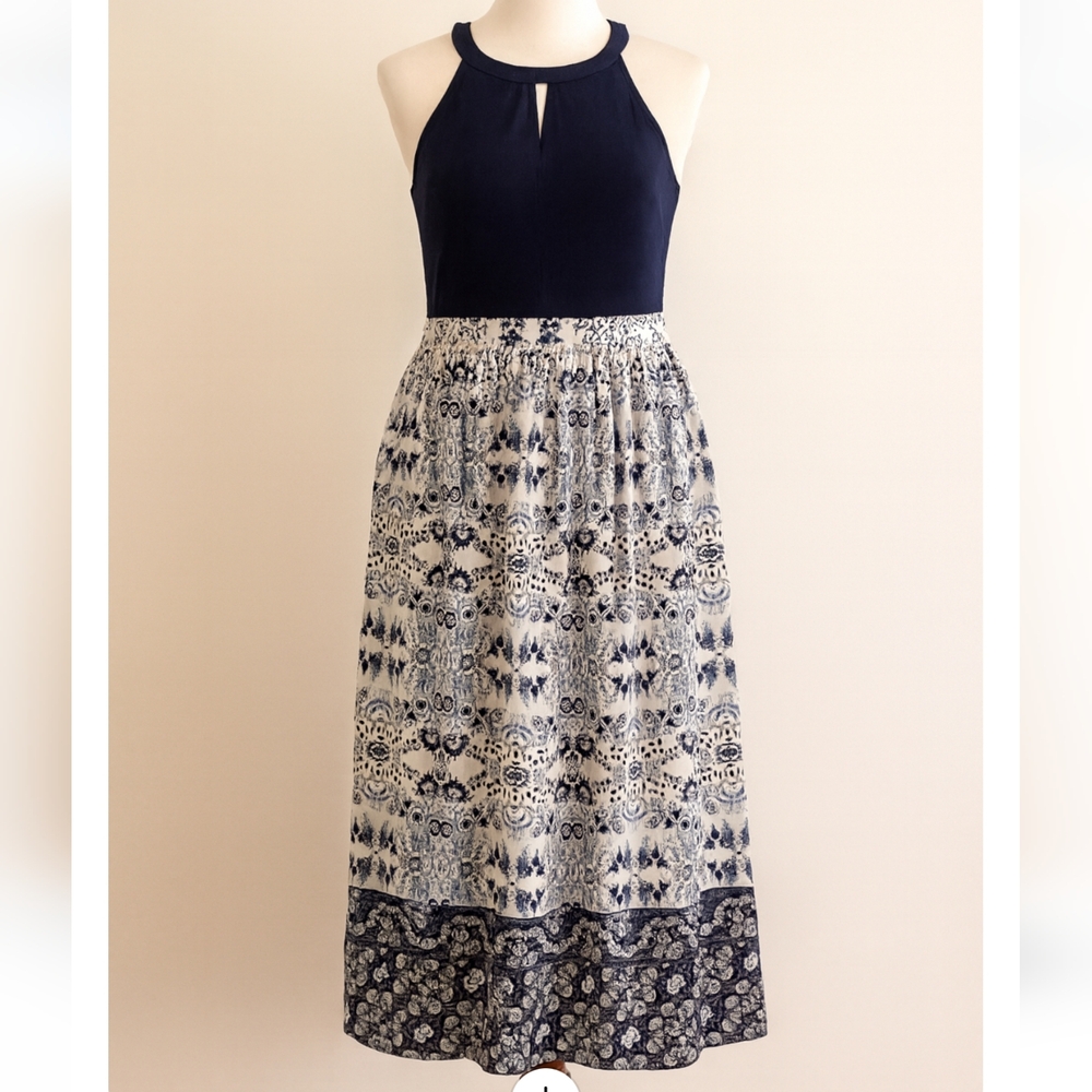 VINCE CAMUTO EMPIRE WAIST FLORAL MAXI DRESS